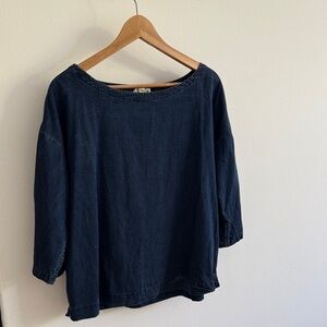 Eileen Fisher Dark Blue Women's Blouse